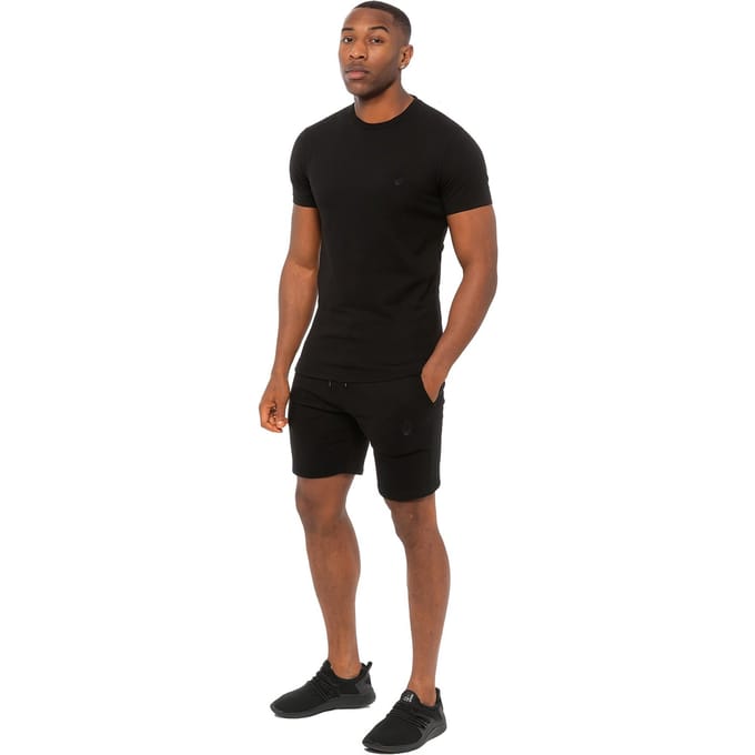 Enzo | Heren Slim Fit T-shirt & Fleece Shorts Set