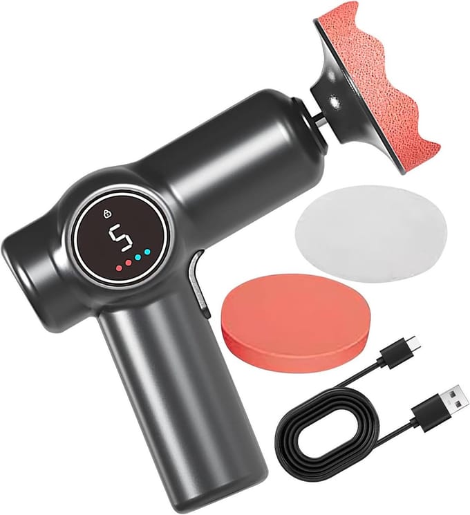 Draagbare Polijstmachine - Poelmachine Auto - Lak Herstellen - Dubbele Batterij - 2000mAh - Zwart