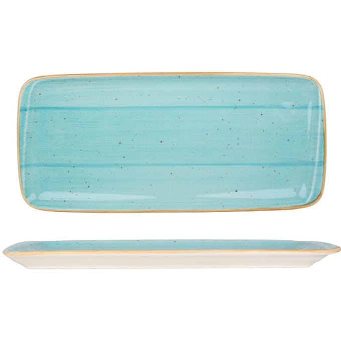 Bonna Serveerschaal - Aqua - Porselein - 34x16 cm - set van 2