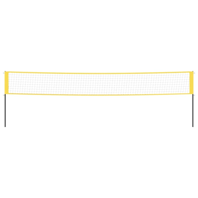 vidaXL - Badmintonnet - 600x155 - cm - PE-stof - geel - en - zwart