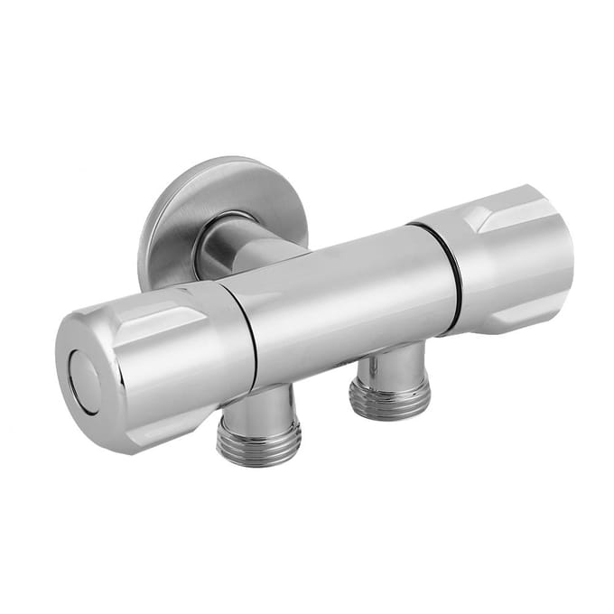 Prise double interrupteur en cuivre Valve d'angle Robinet de bidet pour WC Robinet de douche Accessoires de salle de bain G1 2 white