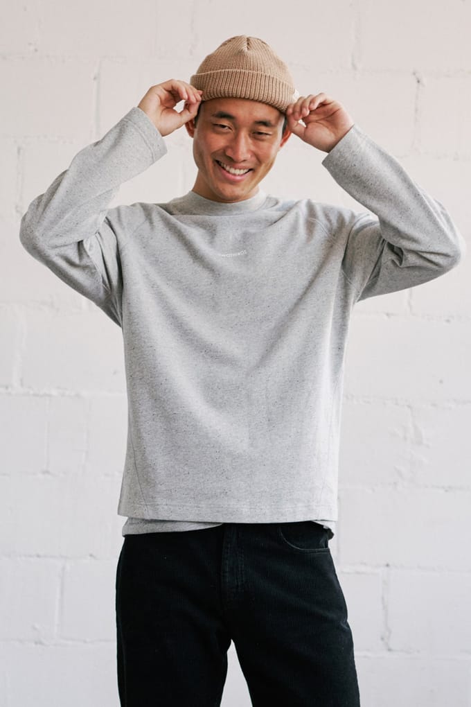 TWOTHIRDS Agattu Sweatshirt Grey Melange Black Neps Taglia: L | Maglie a manica lunga Outlet | Uomo | Grigio
