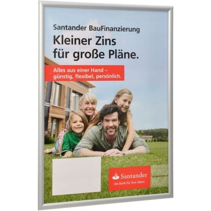 Update Display EasyFix kliklijst, DIN A4, 25 mm profiel, verstek, zelfklevend, zilver