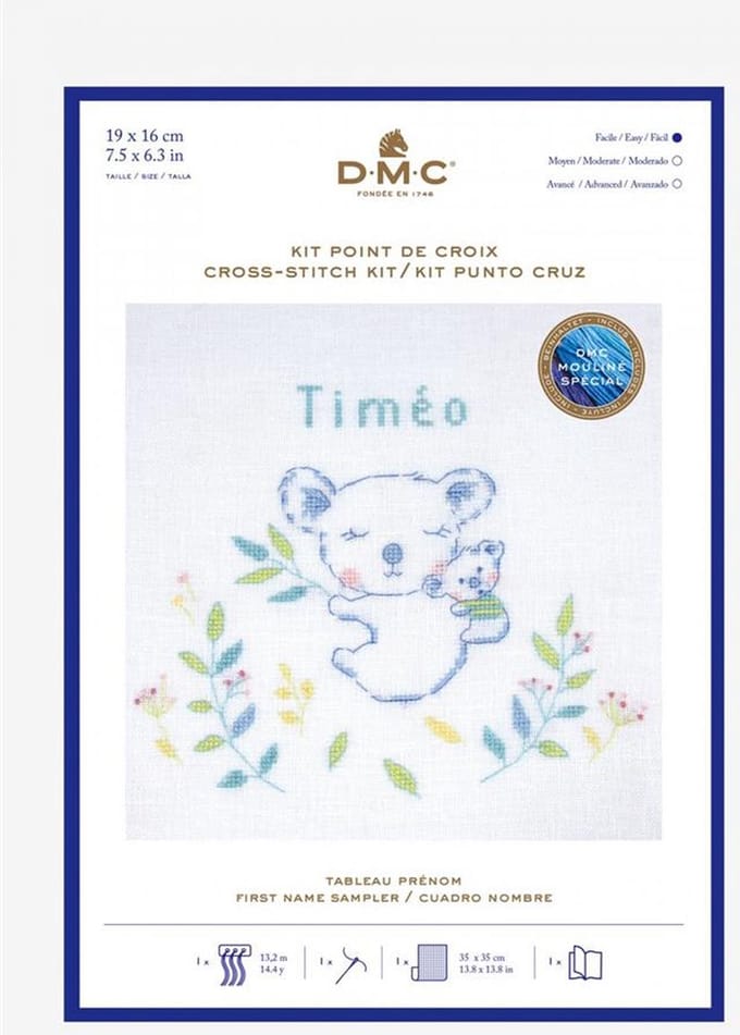 Borduurpakket geboortetegel koala Timeo van DMC BK1940