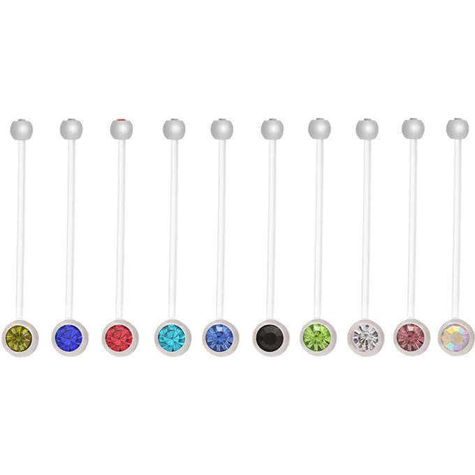 10PCS Navel Navel Ring Zwangerschap Moederschap Flexibele Transparante Lange Buik veelkleurig