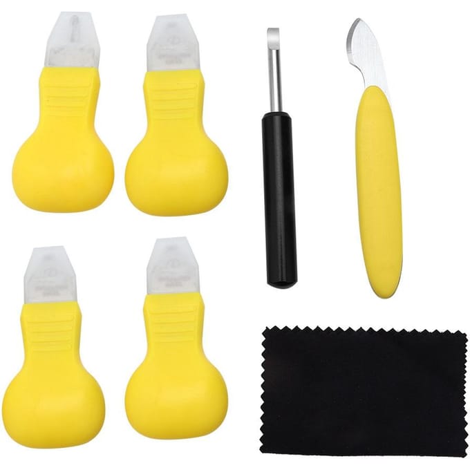 7 stuks Horloge Mes Achterdeksel Wrikker Kastopener Set Horlogemaker Reparatiegereedschap white