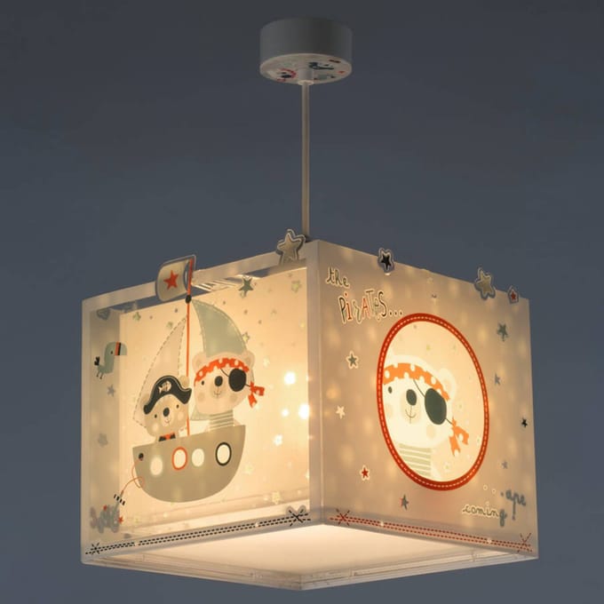 Dalber hanglamp voor de kinderkamer PIRATES, wit/grijs