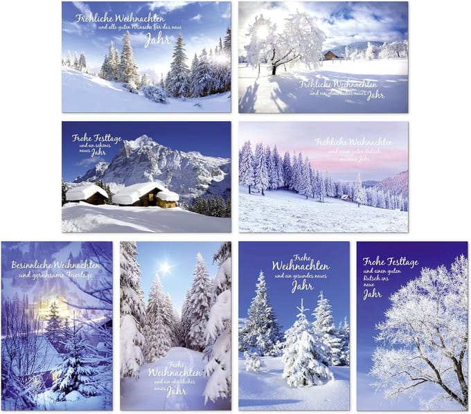 100 Kerstkaarten met Envelop Serie 4 Postkaartformaat