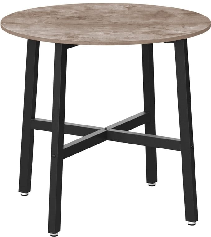Hoppa! Ronde Eettafel / Keukentafel - Grijs - Hout / Staal - 80 x 75 cm