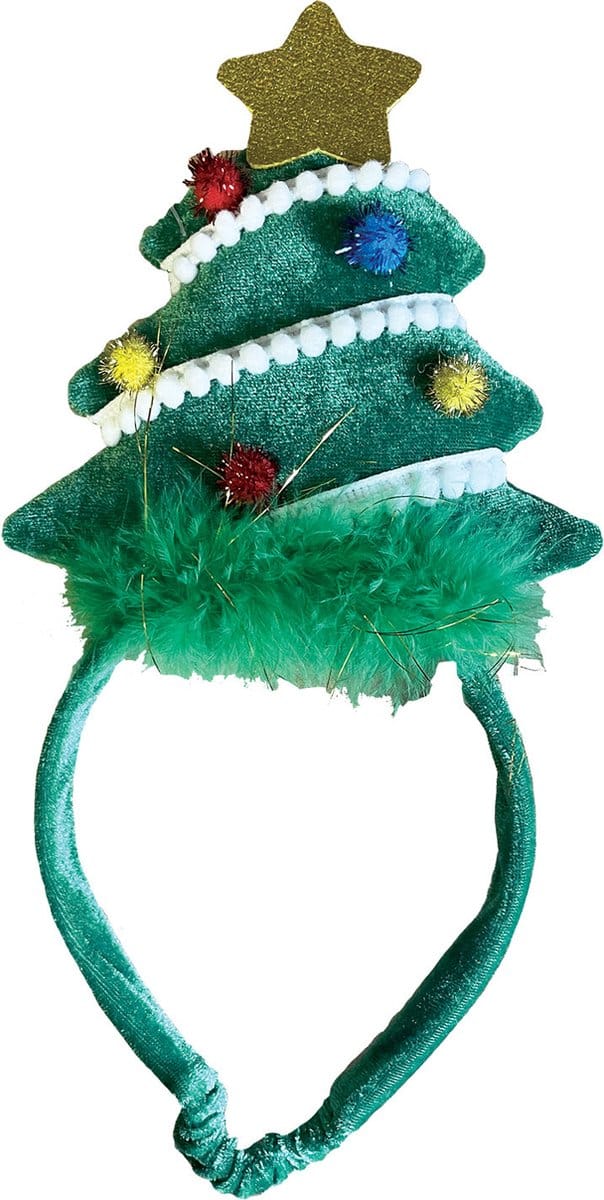 Happy pet diadeem kerstboom M/l 30x14x2,5 cm
