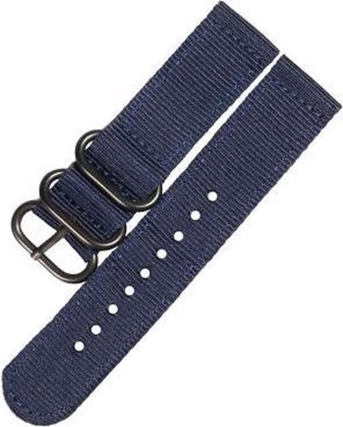 Premium Blue - Zulu two-piece Nato strap 20mm - Horlogeband Blauw