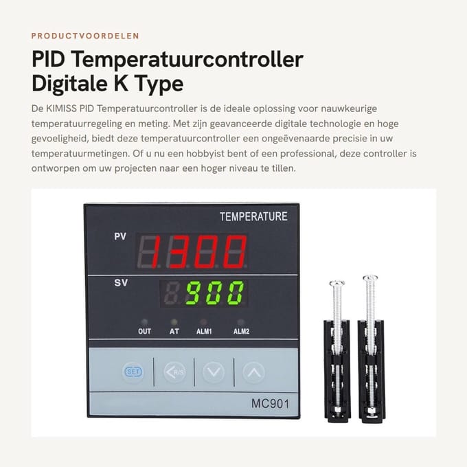 Dailygoods- Temperatuurcontroller Hoge Precisie - Temperatuurmeter - Temperatuurmeters - Programmeerbaar - Sensor Ingang - SSR Uitgang - Thermostaat