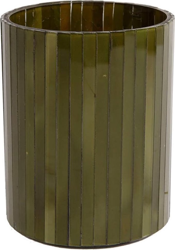 Sfeerlicht verticaal glas cilinder L dia10,5x13cm d.groen