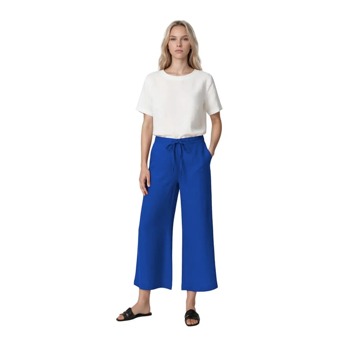 Damesbroek met wijde pijpen Haris Cotton Essentials Drawstring Waist