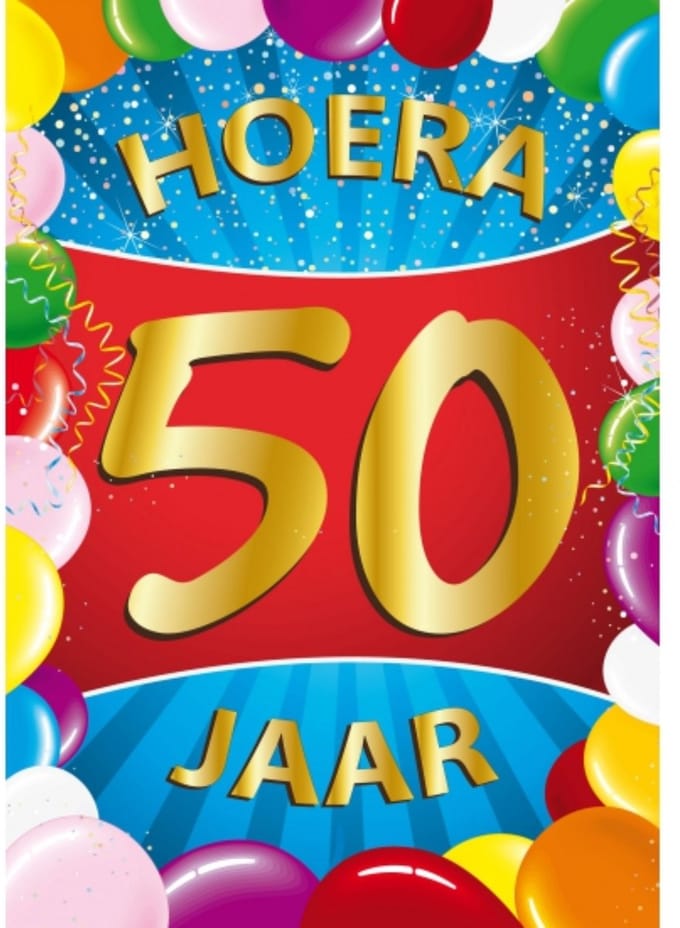 Bellatio Decorations Verjaardag deurposter - 50 jaar - multi - 59 x 84 cm - feestartikelen - Abraham/Sarah