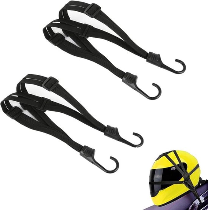 2 stuks Snelbinders Fiets Universeel - 60 CM - Bagagebinder met Haak - Spin Spanelastiek - Zwart