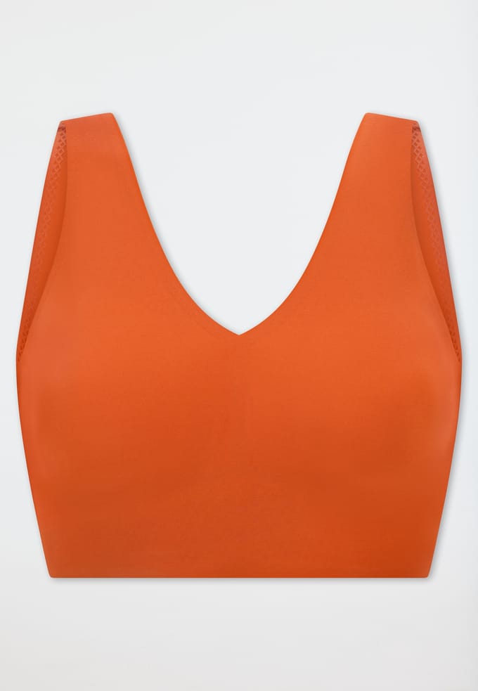 Bustier van microvezel met uitneembare pads, terracotta - Invisible Soft 36