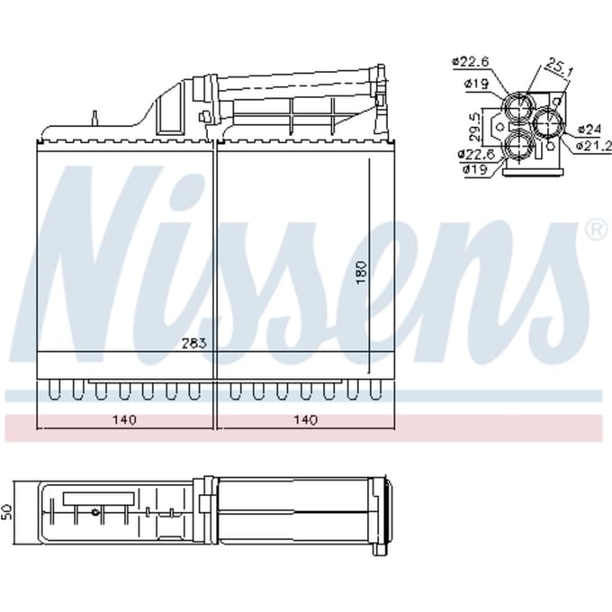 Warmtewisselaar, interieur verwarming NISSENS 70502