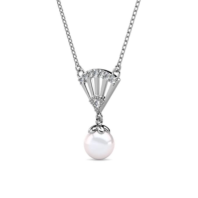 Ingride Parelhangers - Zilver en Kristal