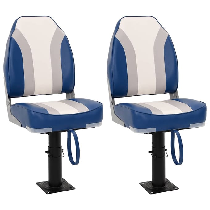 vidaXL - Bootstoelen - inklapbaar - 2 - st - met - hoge - rugleuning