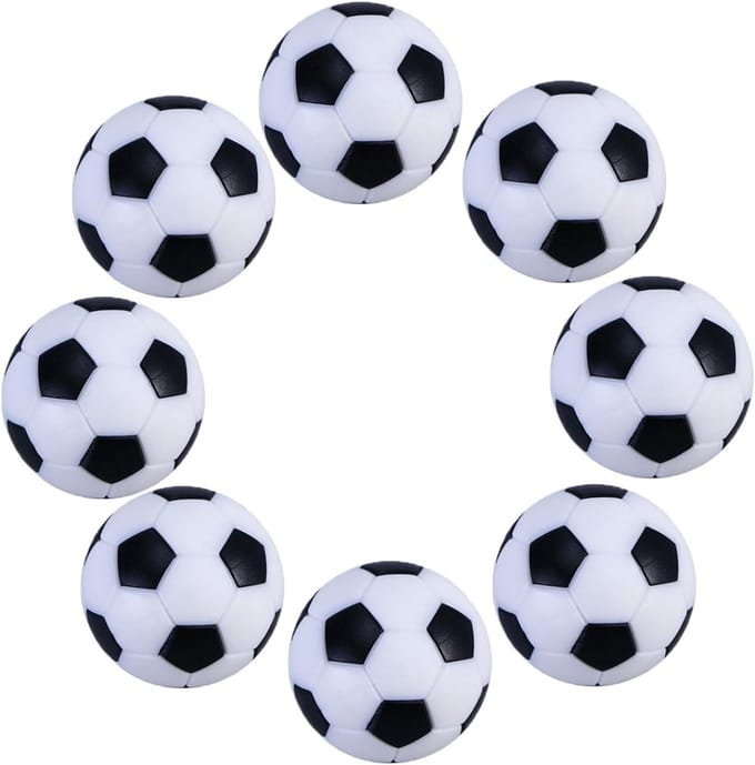 32mm Tafelvoetbal Ballen - Set van 8 - Zwart/Wit, Hard en Snel