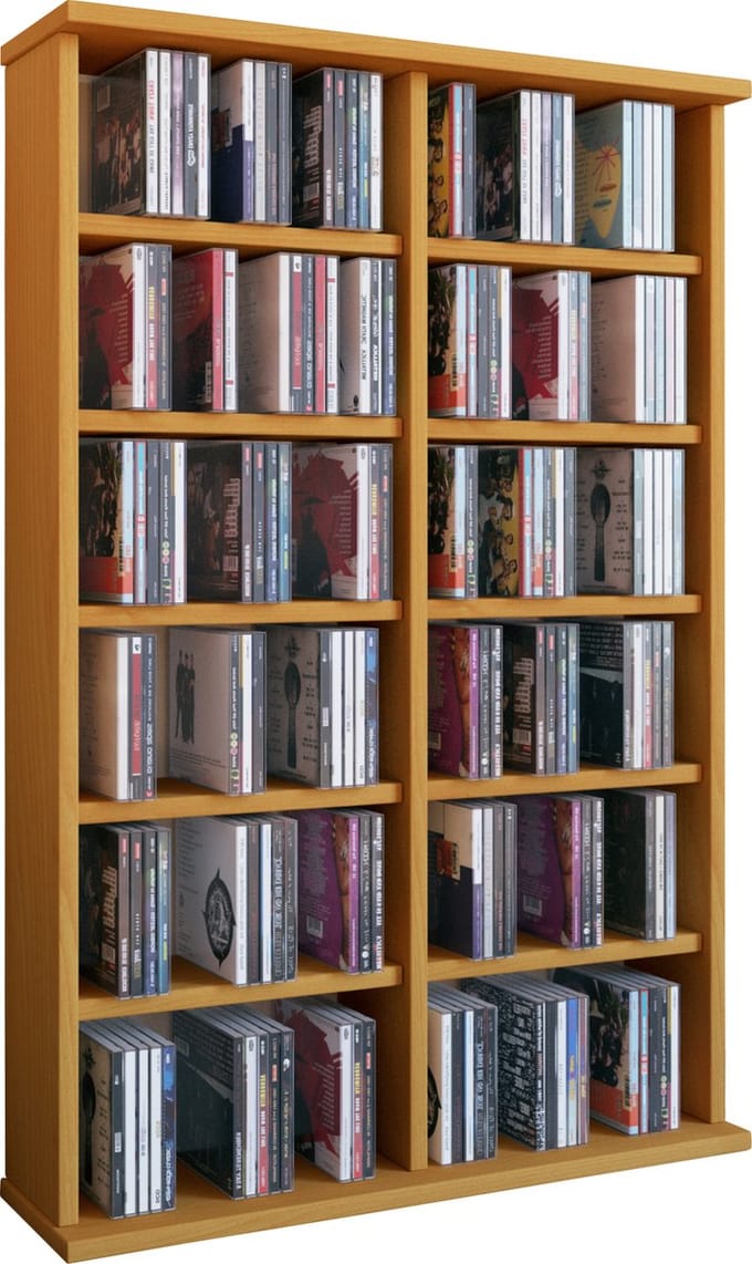 Houten CD DVD-standaard plank kabinet opslag staande plank Ronul
