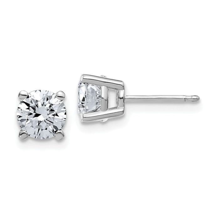 Solitaire Earrings 3mm White Gold