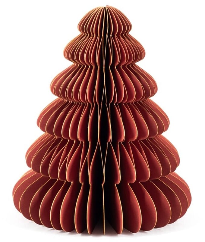 HomeBound - Papieren Kerstboom Licht Burgundy - 17cm