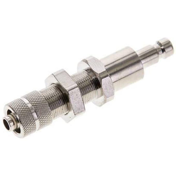 Vernikkeld Messing DN 2.7 (Micro) Luchtkoppeling Insteeknippel 4x6 mm Push-On Schotkoppeling Double Shut-Off - CLP2-NB-BN-SV-P-4