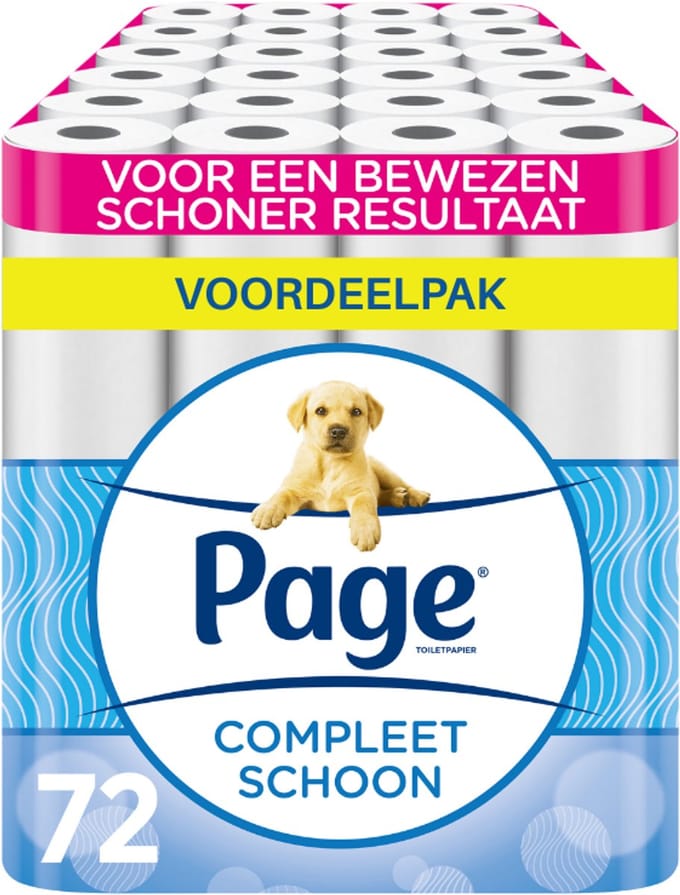 Page®/Scottex® toiletpapier - Compleet Schoon wc papier - 72 rollen - Voordeelverpakking