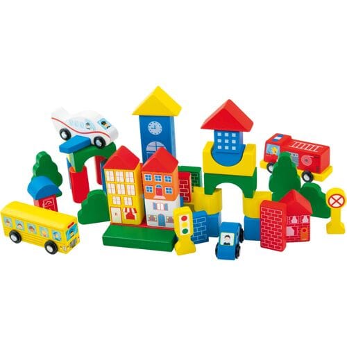 PLAYTIVE Houten bouwstenen (Stad)