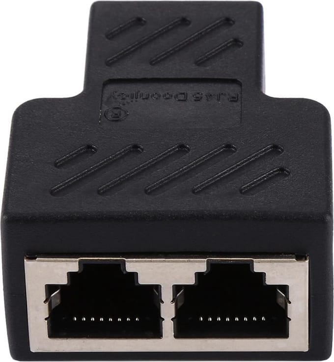 Netwerk kabel splitter (RJ45/ISDN) - Zwart