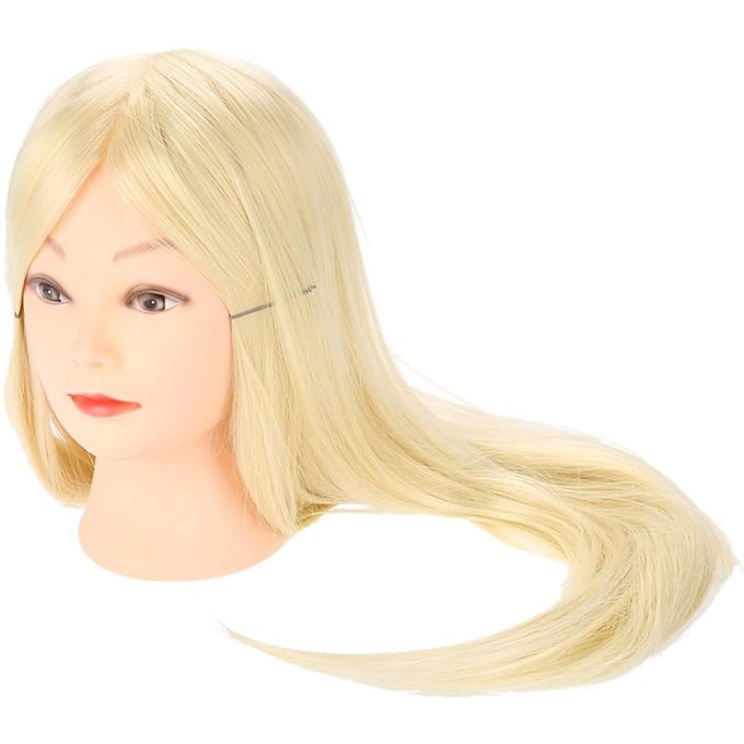 Tête d'entraînement de coiffure Mannequin Perruque beige