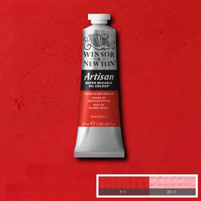 Merkloos Olieverf Cadmium Rood Medium 37 ml, Waterverdunbaar