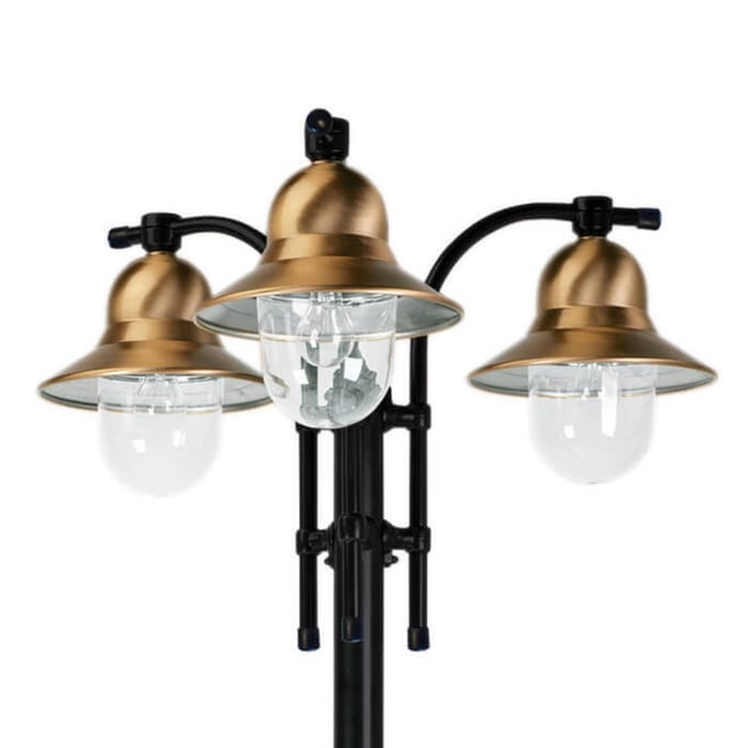 K.S. Verlichting 3-lamps lantaarnpaal Toscane, zwart