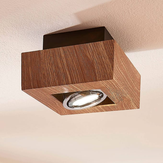 Arcchio - buitenspot - 1licht - Metaal, aluminium - H: 8.5 cm - GU10 - licht hout