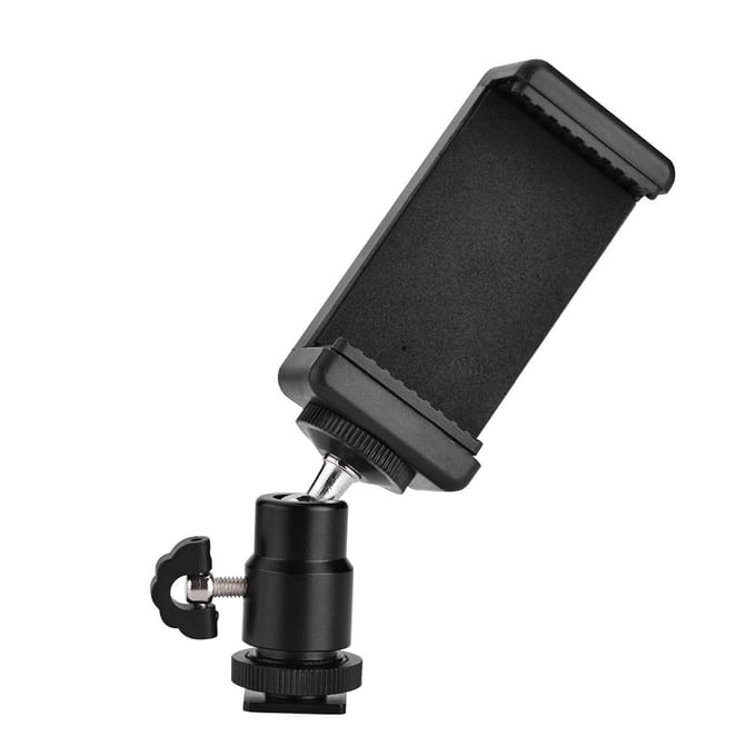 Telefoon Beugel Houder Clip Statief Mount Adapter met 360 Balhoofd voor iPhone Samsung gray