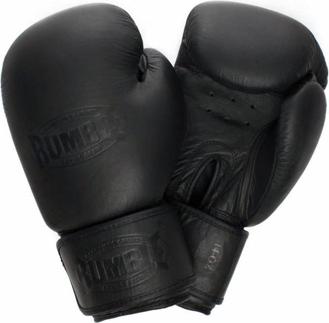 Rumble Retro Zwart Leer (kick)bokshandschoen 14 Oz