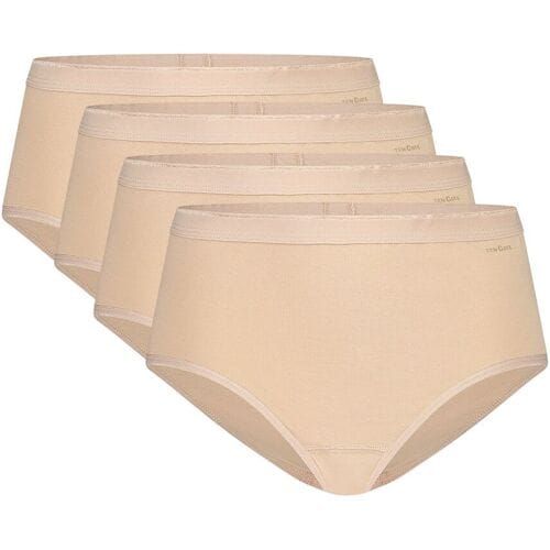 Ten Cate Basics organic cotton stretch midi beige 4-pack voor Dames | Maat XXL