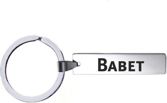 Sleutelhanger Met Naam - Babet - RVS