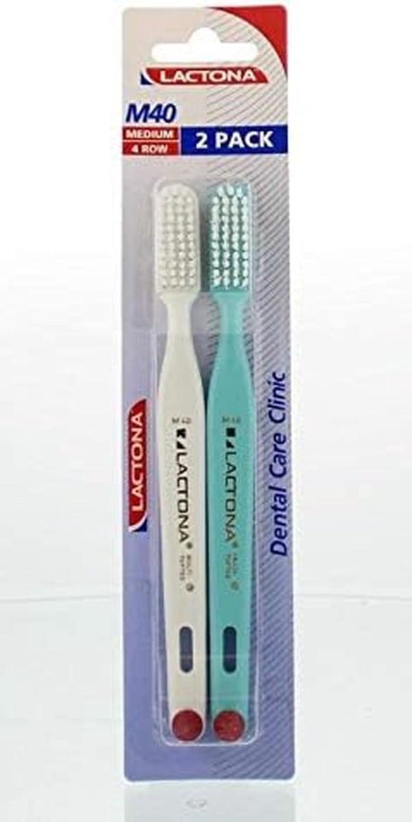 Tandenborstel Medium Set van 2 met Comfortabele Grip