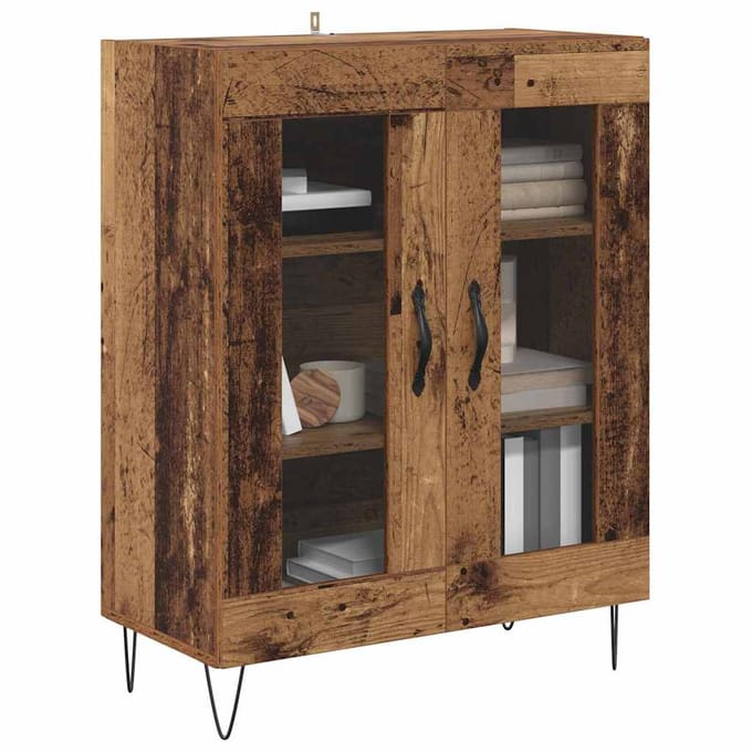vidaXL - Dressoir - Oud - Hout - 69,5 - x - 34 - x - 90 - cm - Bewerkt - hout