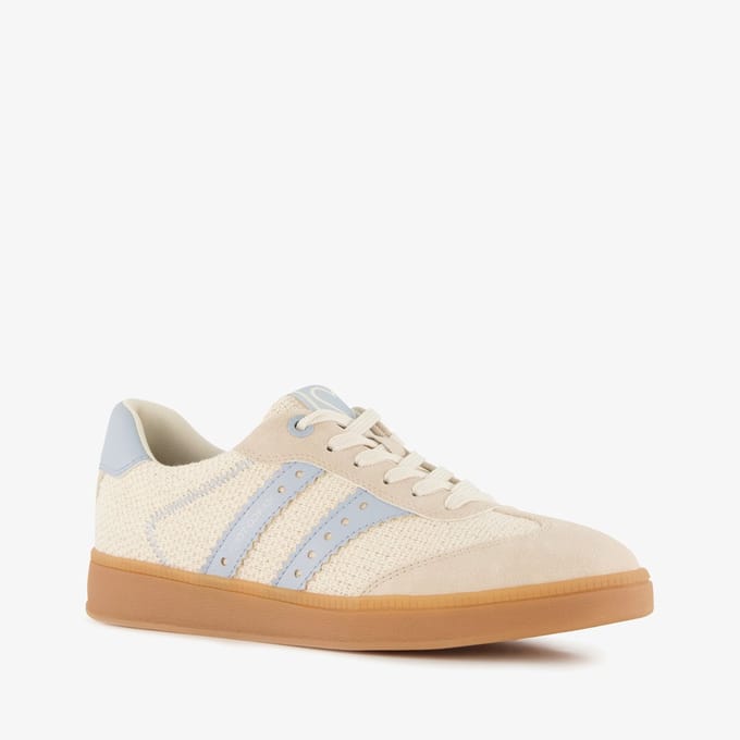 Marco Tozzi dames sneakers beige blauw - Maat 41 - Uitneembare zool