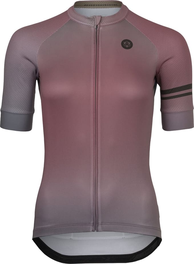 AGU Essential Gradient - Fietsshirt Dames - Wielershirt - Sneldrogend - Bruin - YKK-ritssluiting - Siliconen gripper - 3 achterzakken - XXL
