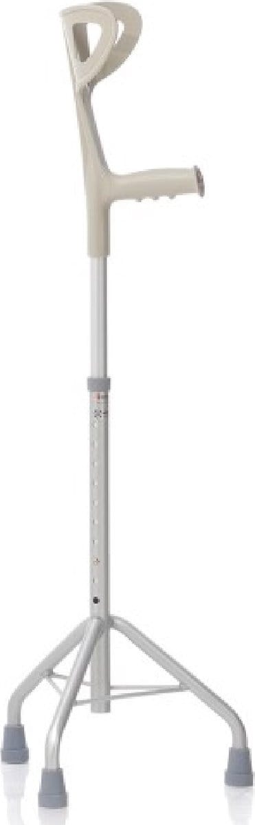 Moretti Driepoot eifel - Wandelstok met onderarmkruk ondersteuning - Zilver