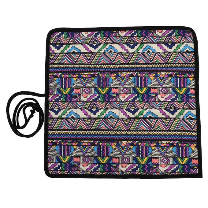 20 Holes Handmade Canvas Paintbrush Holder Paint Pen Case Stationery Pen Storage Pouch gray
