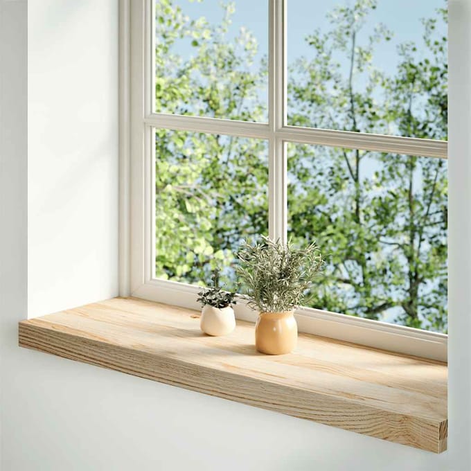 vidaXL - Vensterbanken - 2 - st - onbehandeld - 80x30x2 - cm - massief - eikenhout