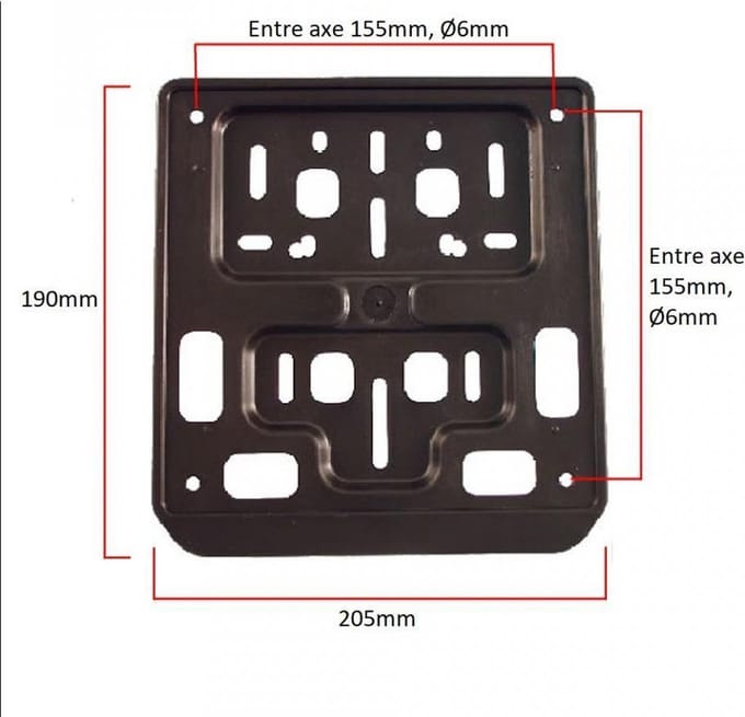 rms nummerplaathouder voor motor 190x205mm nieuw