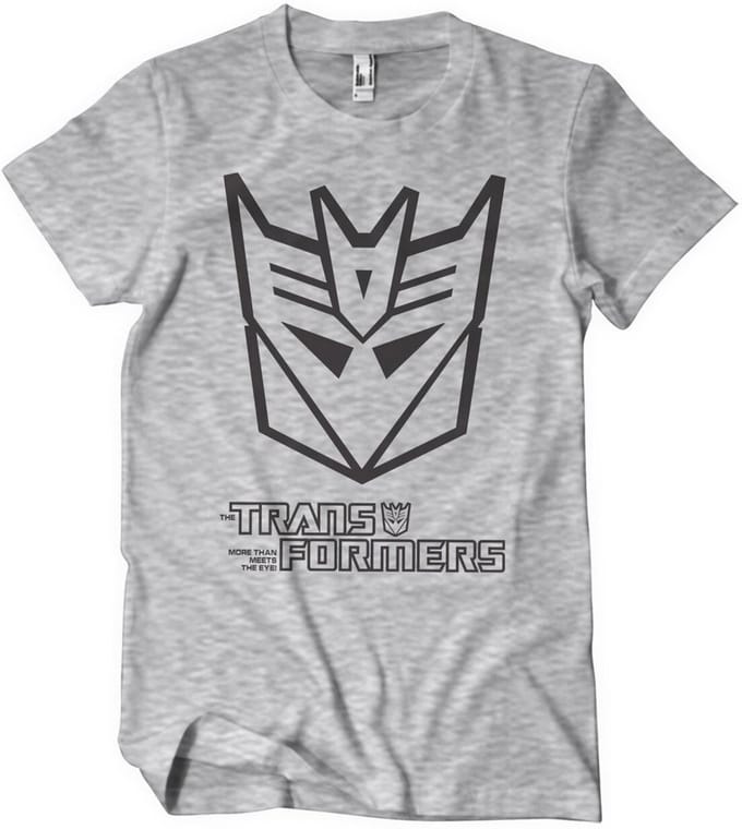 Transformers Decepticon Monotone T-shirt Heathergrey