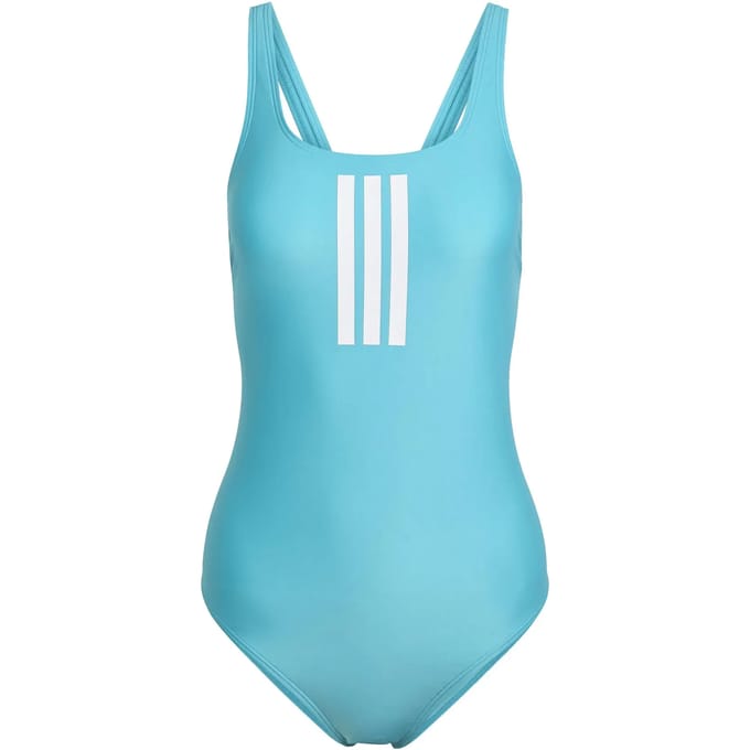 Dames badpak met V-hals en 3 banden adidas